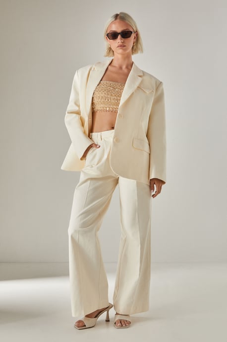 Peached Cotton Twill Buckle Tailored Pants - Image 5