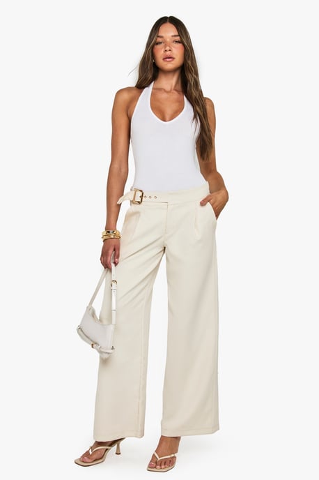 Low Rise Belted Straight Leg Trousers - Image 3