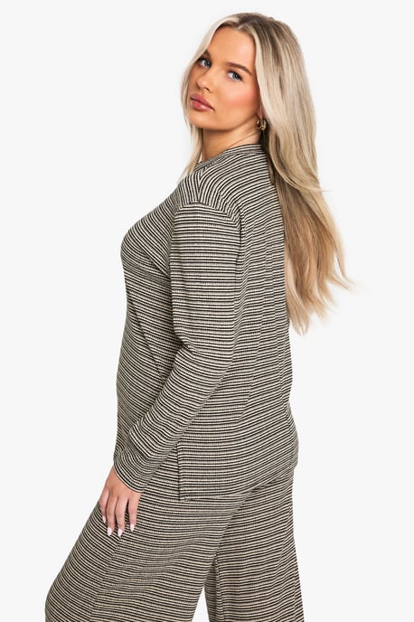 Maternity Rib Stripe Oversized T-Shirt - Image 2