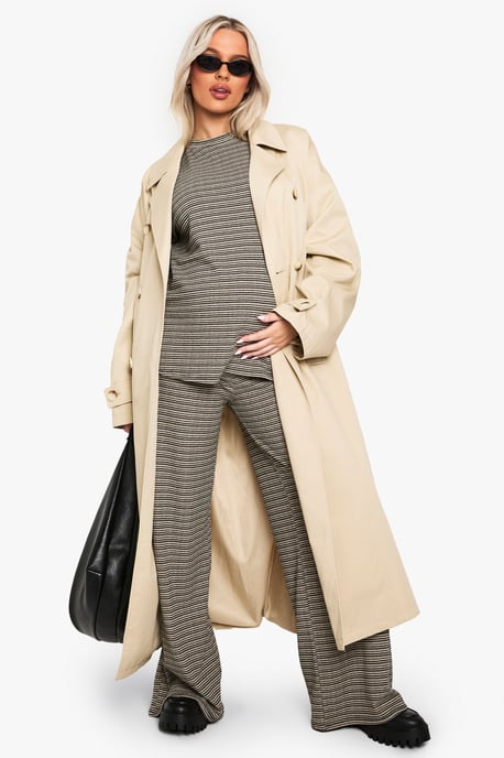 Maternity Rib Stripe Oversized T-Shirt - Image 3