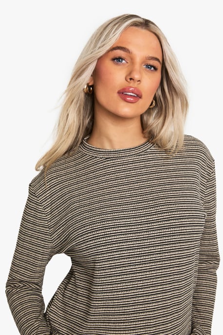 Maternity Rib Stripe Oversized T-Shirt - Image 4