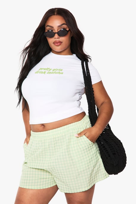 Plus Pretty Girls Drink Matcha Fitted Tee - Image 1