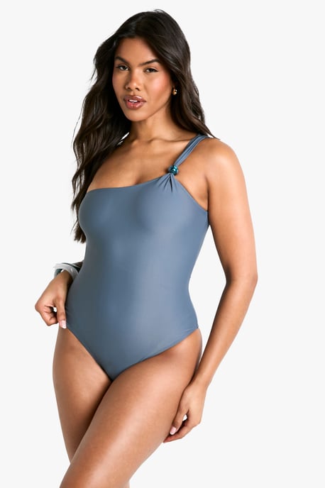 Beaded One Shoulder Swimsuit - Image 1