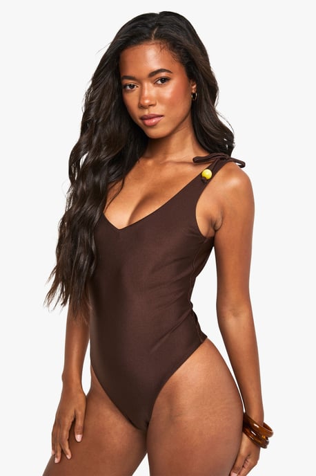 Bead Charm Backless Swimsuit - Image 3