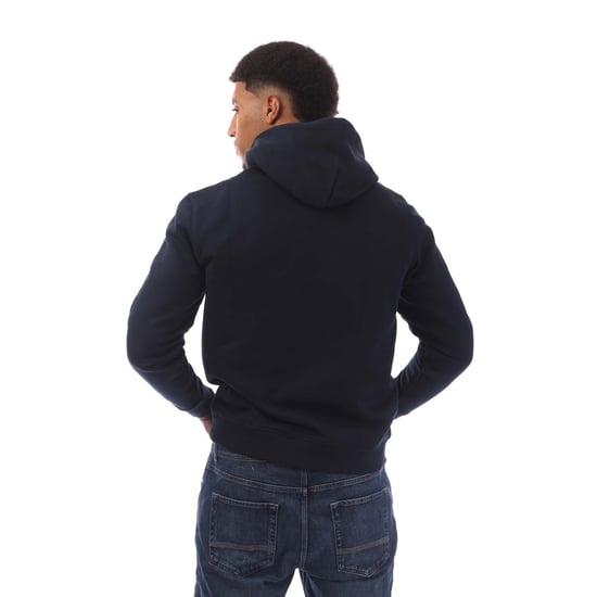 Herrens Tommy Hilfiger Tonal Badge Dragkedja Hoodie i Marinblå - Image 3