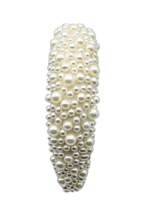 Ivory Mix Pearl Embellished Headband - Image 2