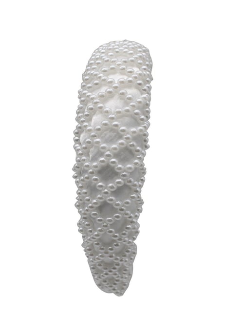 White Pearl Lattice Style Headband - Image 2
