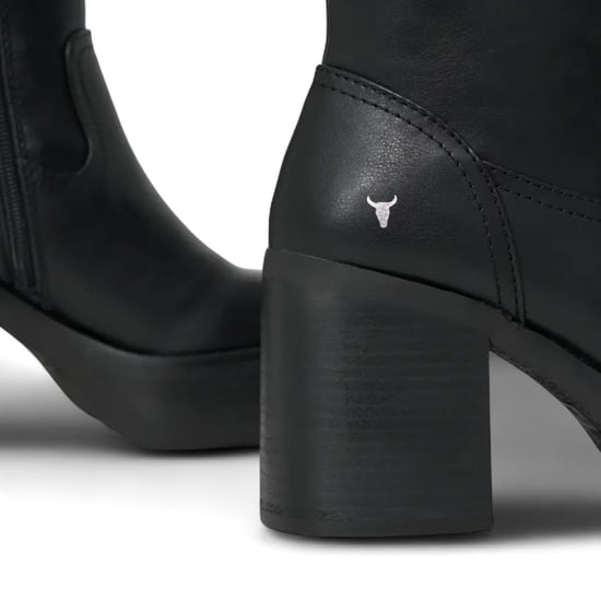 Windsorsmith Dames Zwarte Kunstleren Kniehoge Platform Hak Laarzen - Niche - Image 6
