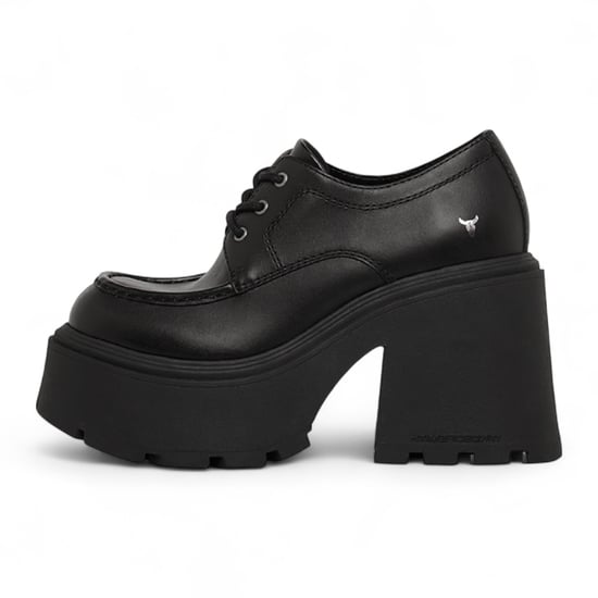 Windsorsmith Dames Zwarte Leren Dikke Platform Veterschoenen - Starcrossed - Image 3