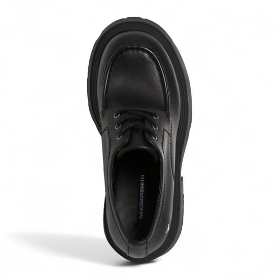 Windsorsmith Dames Zwarte Leren Dikke Platform Veterschoenen - Starcrossed - Image 5