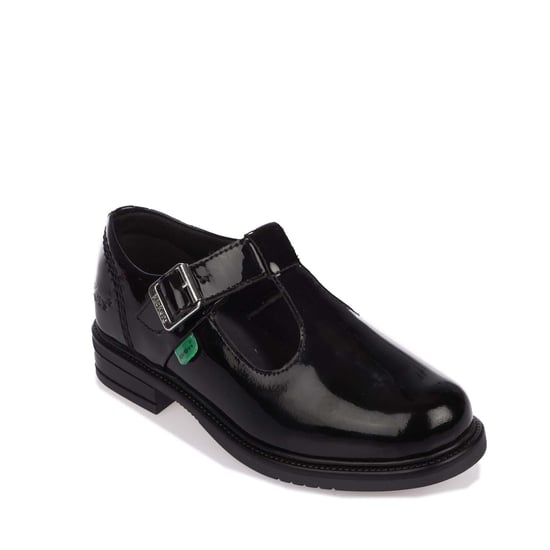 Kickers 116228 Lach T-bar Girls School Shoes Black Patent - Image 2