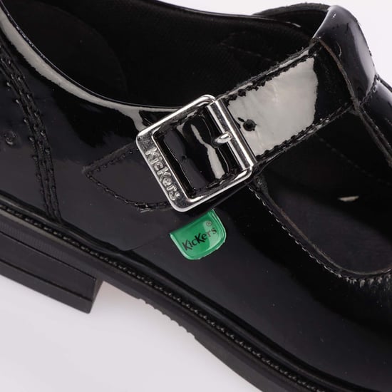 Kickers 116228 Lach T-bar Girls School Shoes Black Patent - Image 5