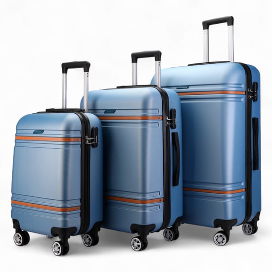Hardshell Blue Navy Cabin Suitcase Robust ABS Lightweight Luggage Holiday Bag - Image 4