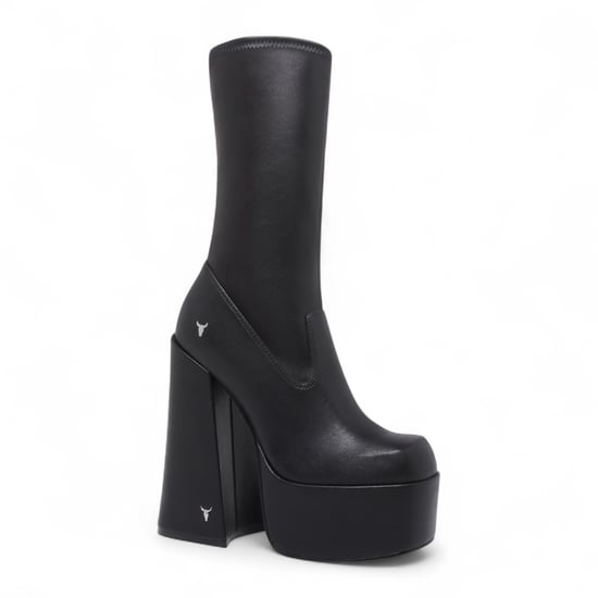 Windsorsmith Dames Zwarte Mid-Calf Sock Platform Goth Hak Laarzen - Saviour - Image 3