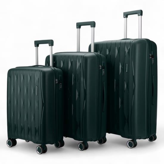 Hard Shell Green Strong Suitcase 8 Wheel Cabin TSA Luggage Case Holiday Travel - Image 4