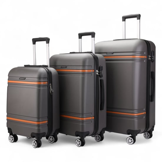 Hardshell Charcoal Black Cabin Suitcase Robust ABS Lightweight Luggage Holiday Bag - Image 4