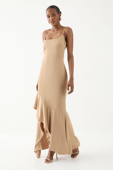 Square Neck Tie Back Bridesmaid Dress - Image 1