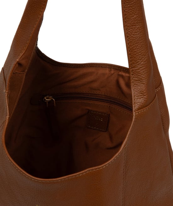 'Renata' Rich Tan Leather Shoulder Bag - Image 4
