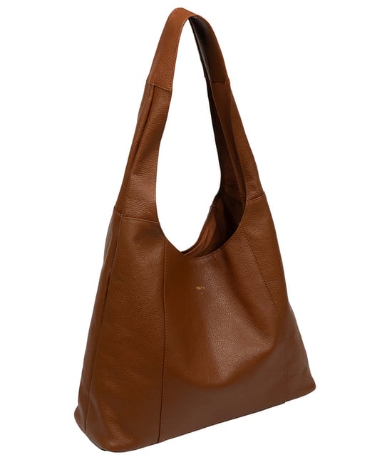 'Renata' Rich Tan Leather Shoulder Bag - Image 5