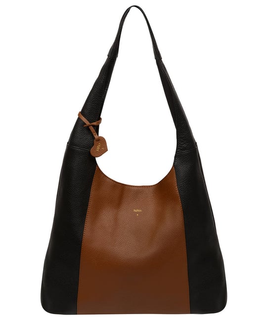 'Renata' Black & Tan Leather Shoulder Bag - Image 2