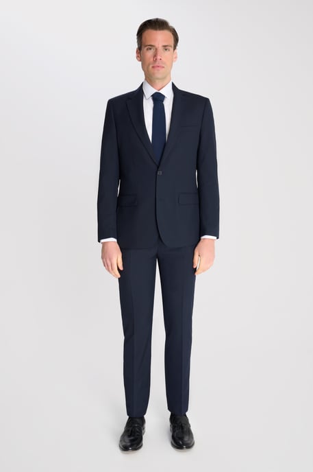 Alex Fawn Single Breasted 2 Piece Suit Navy - Image 1