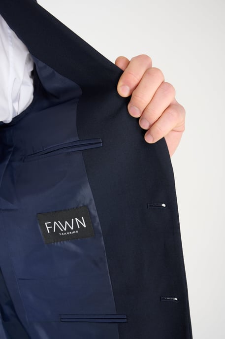Alex Fawn Single Breasted 2 Piece Suit Navy - Image 5