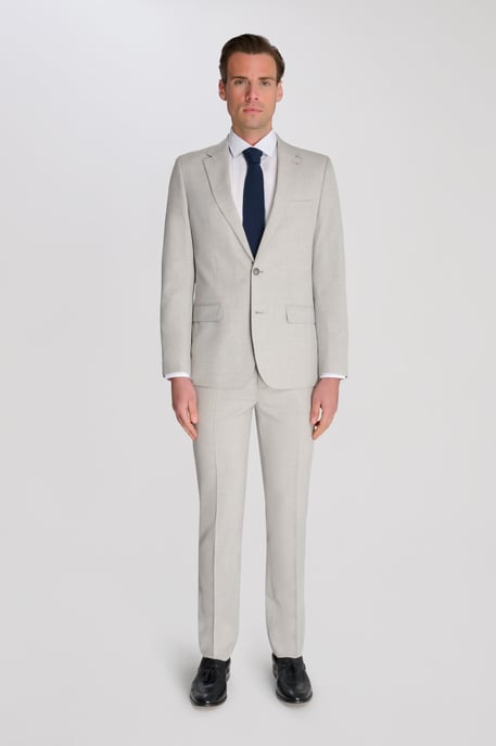 Alex Fawn Single Breasted 2 Piece Suit Light Grey - Image 1