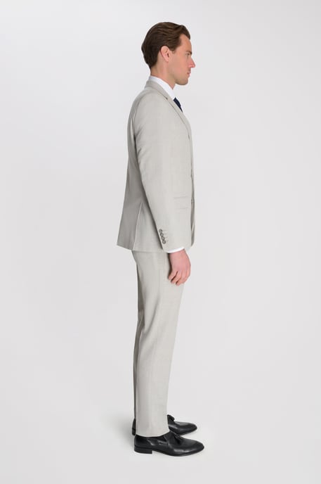 Alex Fawn Single Breasted 2 Piece Suit Light Grey - Image 3