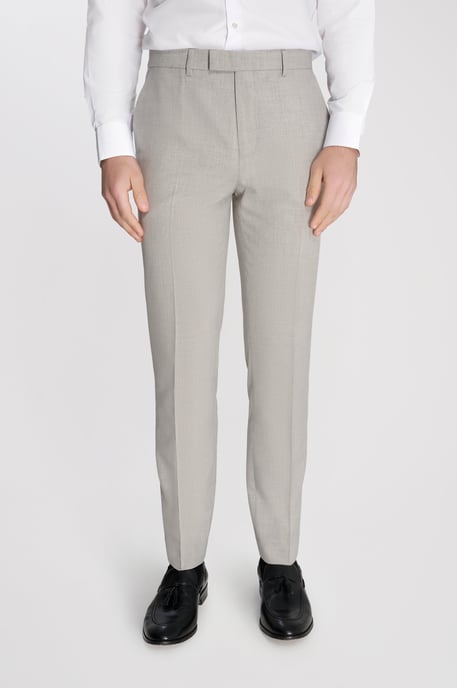 Alex Fawn Single Breasted 2 Piece Suit Light Grey - Image 4