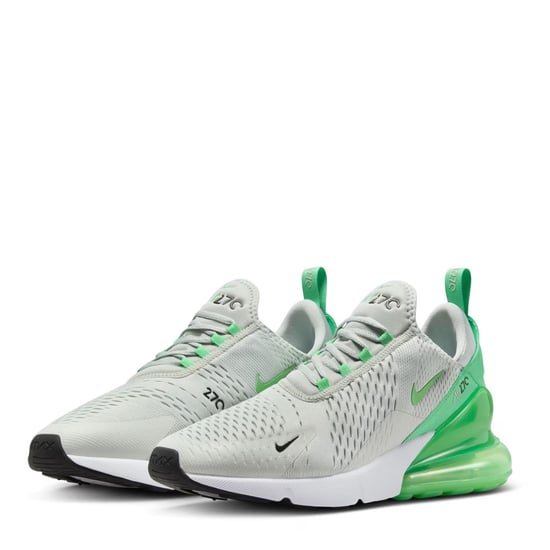 Nike Air Max 270 Trainers in Light Silver/Black/White/Green Shock - Image 3