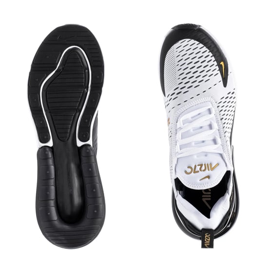 Nike Air Max 270 Trainers in White/Metallic Gold/Black - Image 4