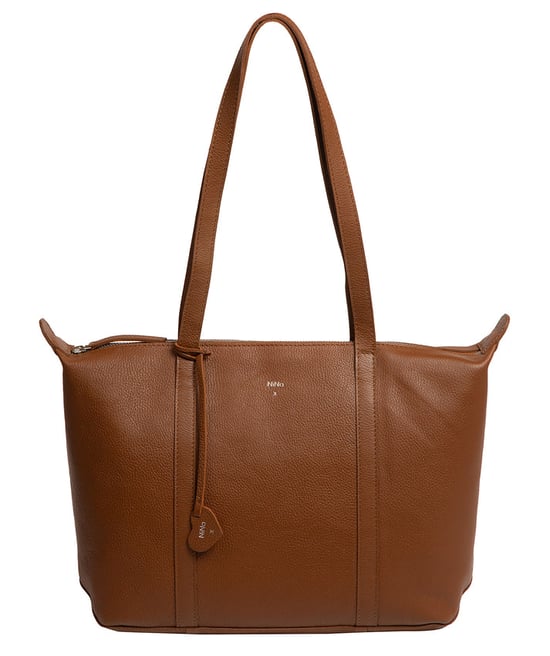 'Leonor' Tan Leather Tote Bag - Image 1