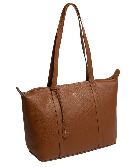 'Leonor' Tan Leather Tote Bag - Image 3