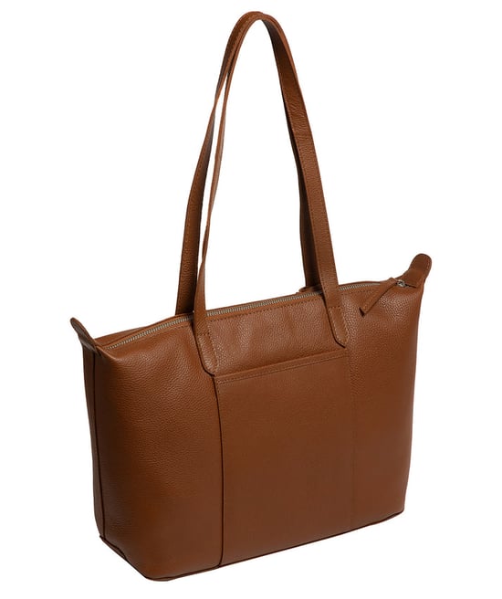'Leonor' Tan Leather Tote Bag - Image 4