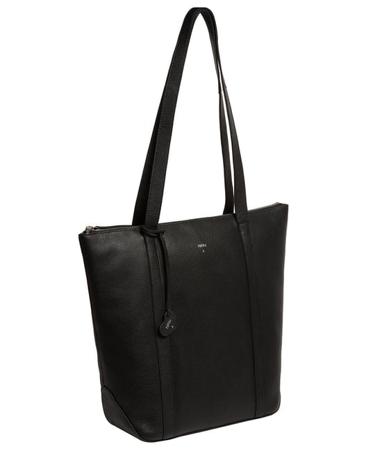 'Lara' Black Leather Tote Bag - Image 3