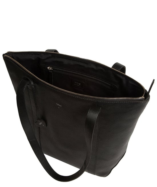 'Lara' Black Leather Tote Bag - Image 5