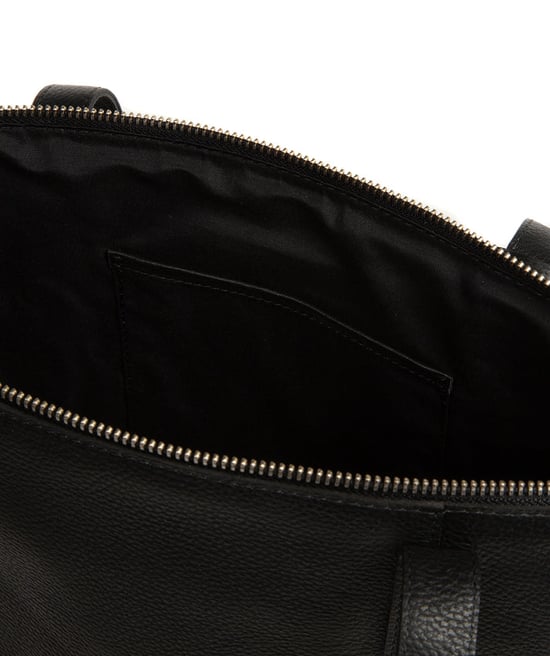 'Lara' Black Leather Tote Bag - Image 6