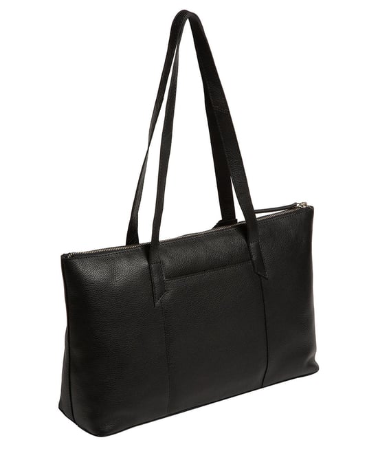'Maria' Black Leather Tote Bag - Image 4