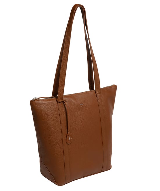 'Lara' Tan Leather Tote Bag - Image 3