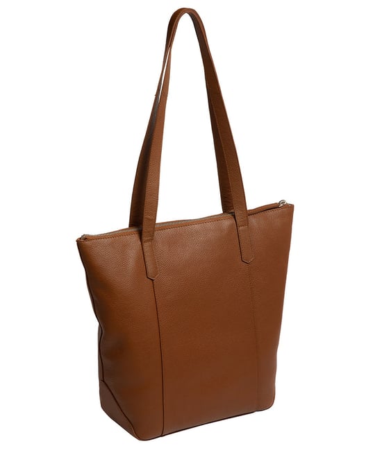 'Lara' Tan Leather Tote Bag - Image 4