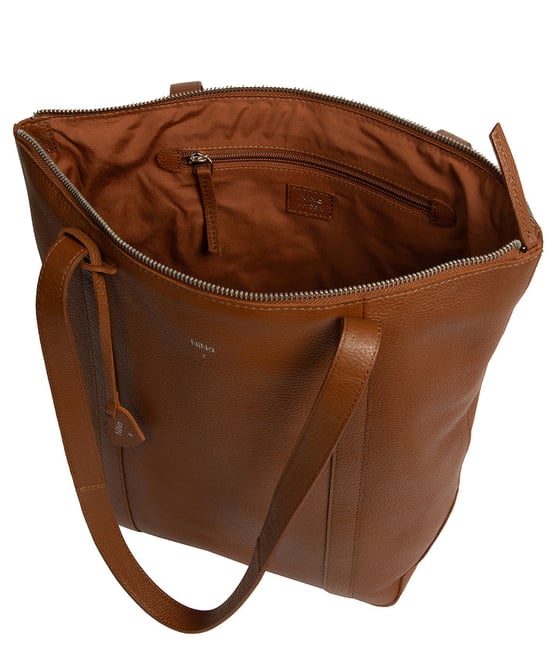 'Lara' Tan Leather Tote Bag - Image 5