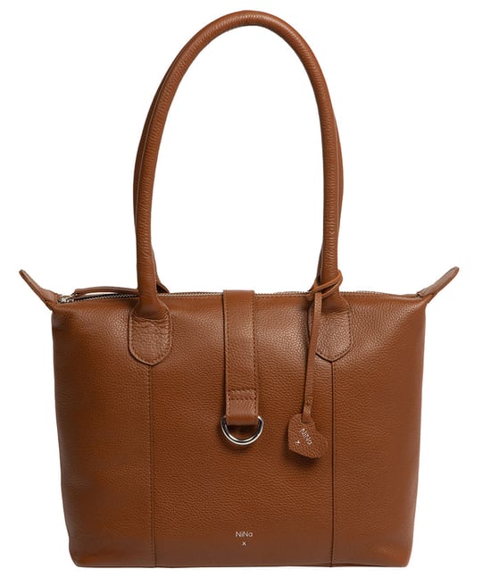 'Luana' Tan Leather Tote Bag - Image 2