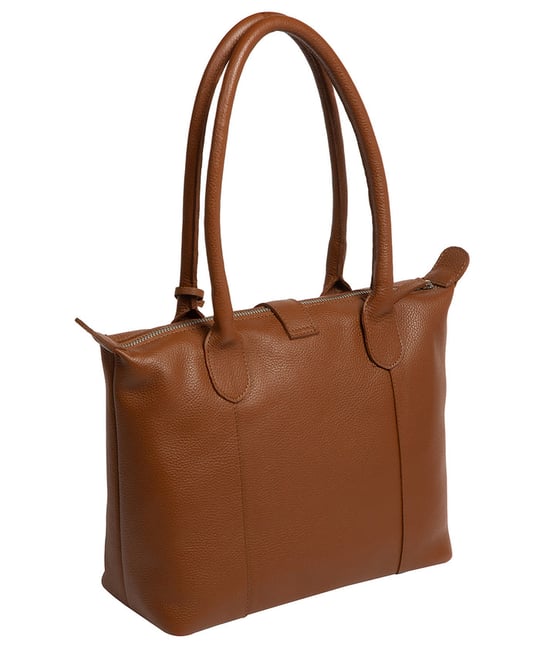 'Luana' Tan Leather Tote Bag - Image 4
