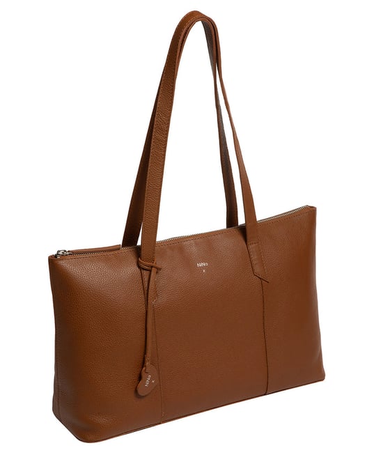 'Maria' Tan Leather Tote Bag - Image 3