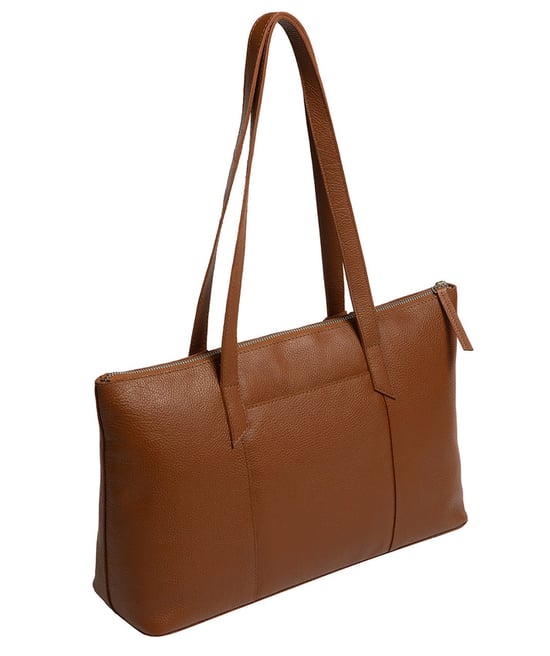 'Maria' Tan Leather Tote Bag - Image 4