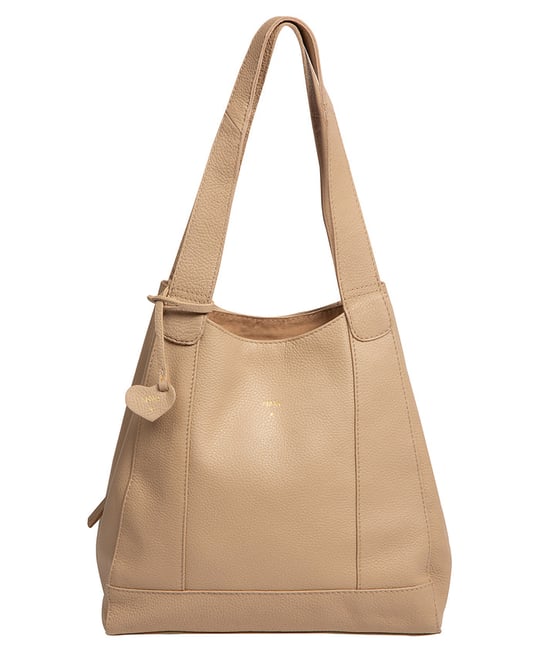 'Celeste' Latte Leather Handbag - Image 1