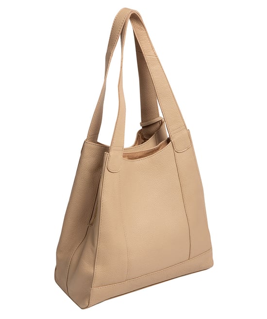 'Celeste' Latte Leather Handbag - Image 4