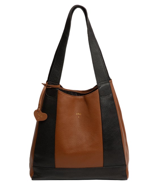 'Celeste' Black & Tan Leather Handbag - Image 2