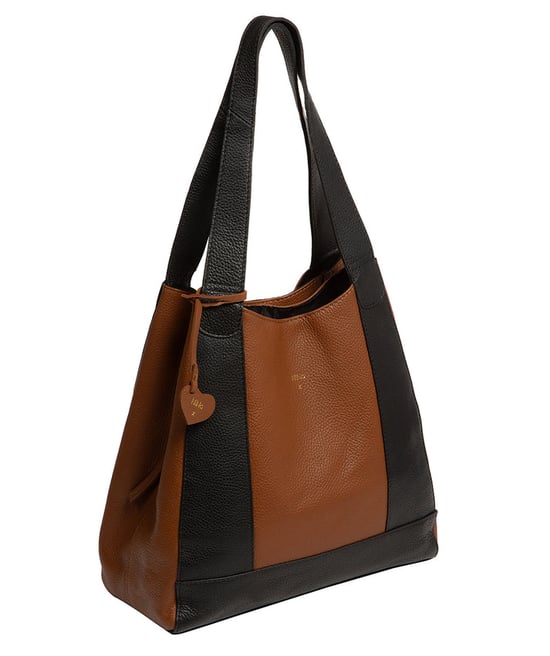 'Celeste' Black & Tan Leather Handbag - Image 3
