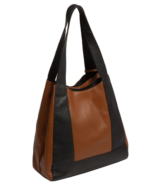 'Celeste' Black & Tan Leather Handbag - Image 4